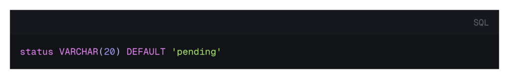 database default value