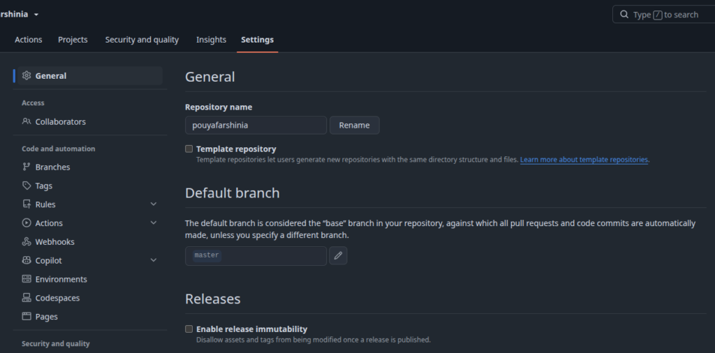 github remplate repository